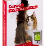 W-CDW Wood Fitting Slim Line Cat Door White Box
